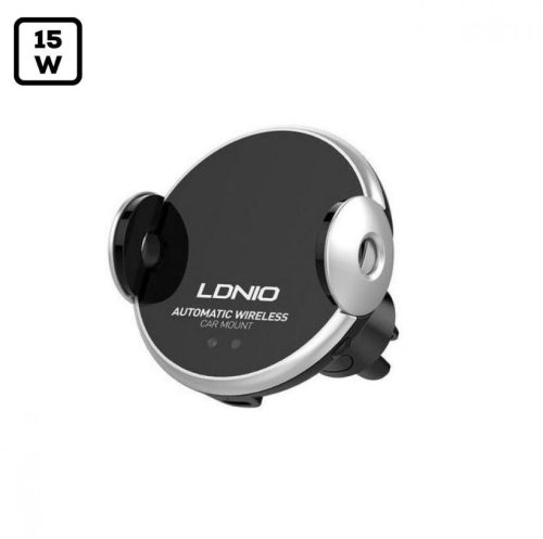 LDNIO wireless autós tartó szellőzőrácsra, fekete, LDNIO-HOLDER-MA02-BK