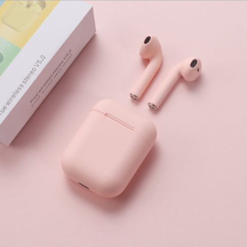 Fejlesztett I12 Bluetooth 5.0 Vezeték Nélküli Fülhallgató Töltőtokkal, Rózsaszín