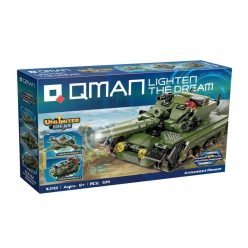   QMAN® 42112 | legó-kompatibilis katonai építőjáték | 329 db építőkocka | 3 az 1-ben Tank, harcigép vagy tankelhárító