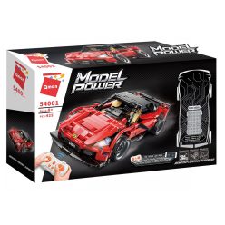   QMAN® 54001 | lego-technic-kompatibilis távirányítós építőjáték | 425 db építőkocka | Tech piros sportautó (app + controller)